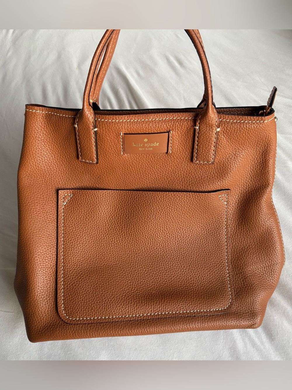 kate spade Cognac Pebbled Leather Tote